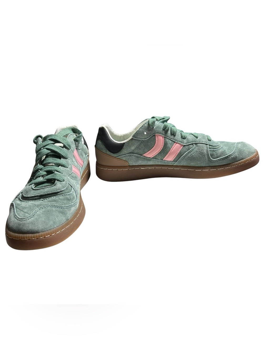 Coolway Goal Green Forest Suede Size 10 Sneakers Pink Gum Retro NWOT Y2K